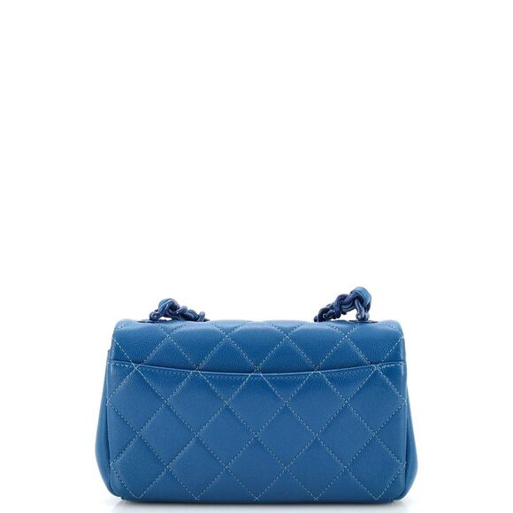 Chanel My Everything Flap Bag Quilted Caviar Small Blue - Picture 3 of 8